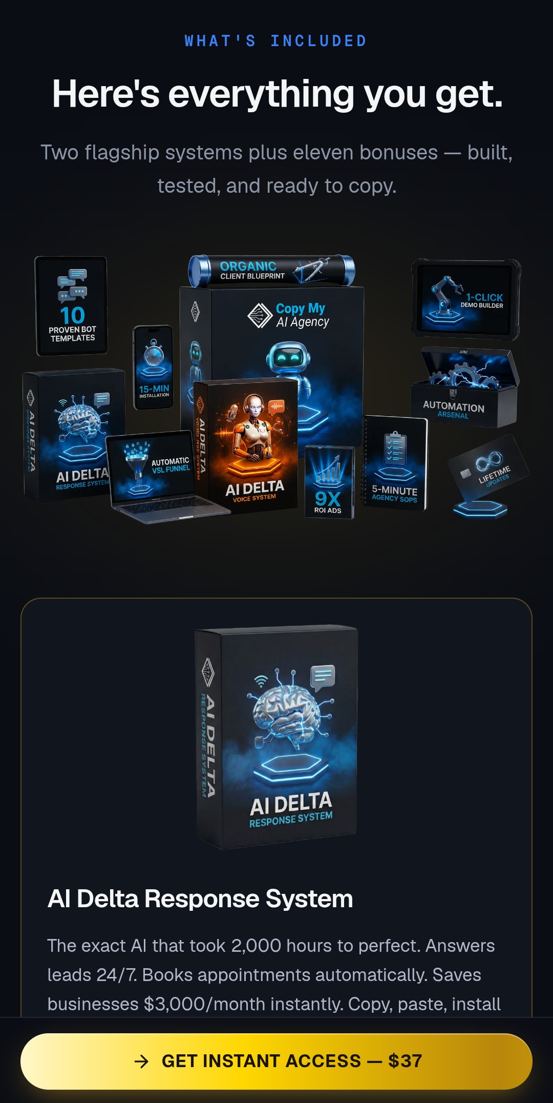 AI Delta agency toolkit sales page