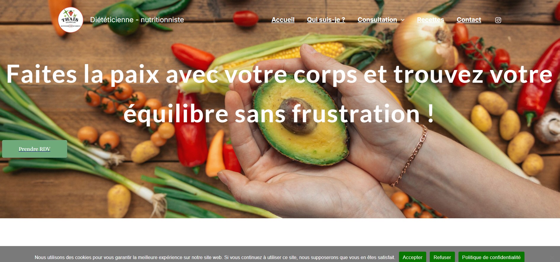 Thais Vasseur dietitian nutritionist website