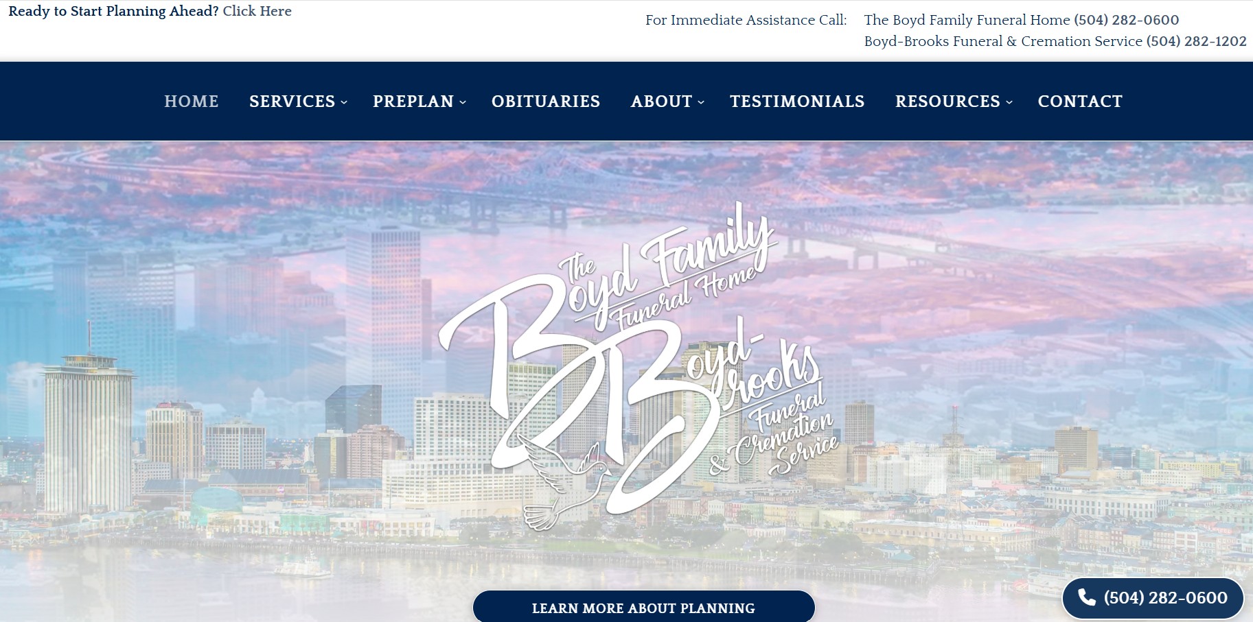 Boyd Family Funeral Home website