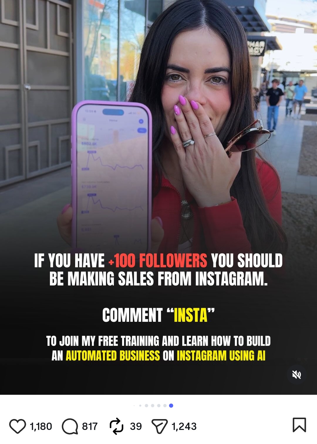 Instagram growth funnel ad