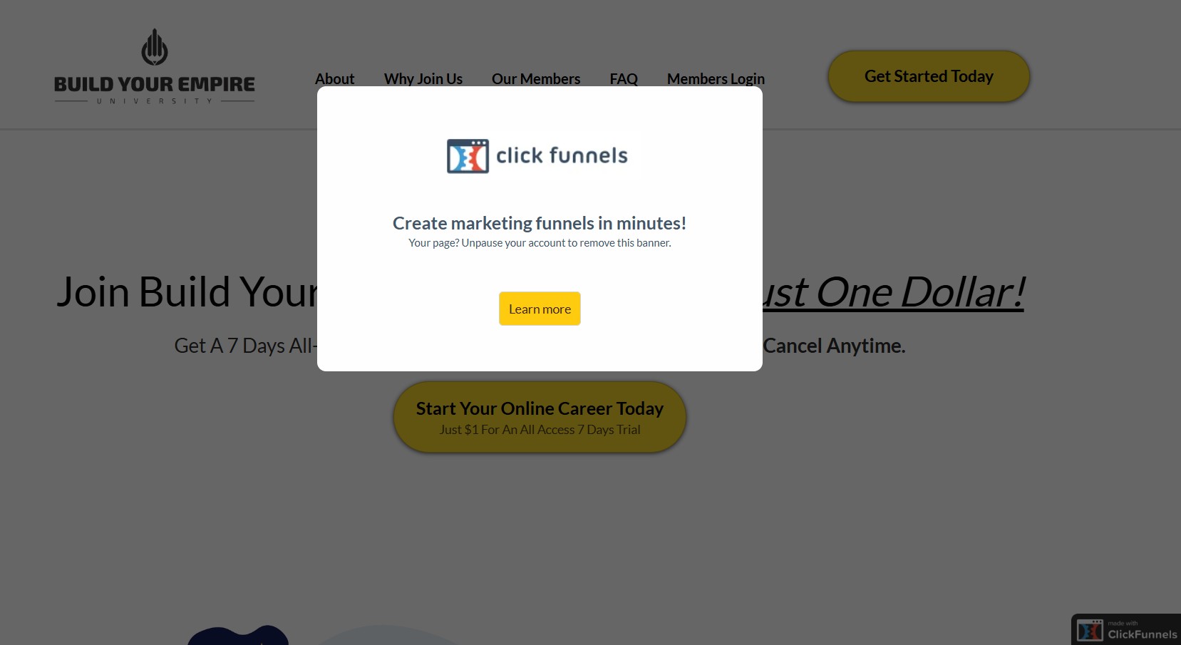 Build Your Empire University membership site