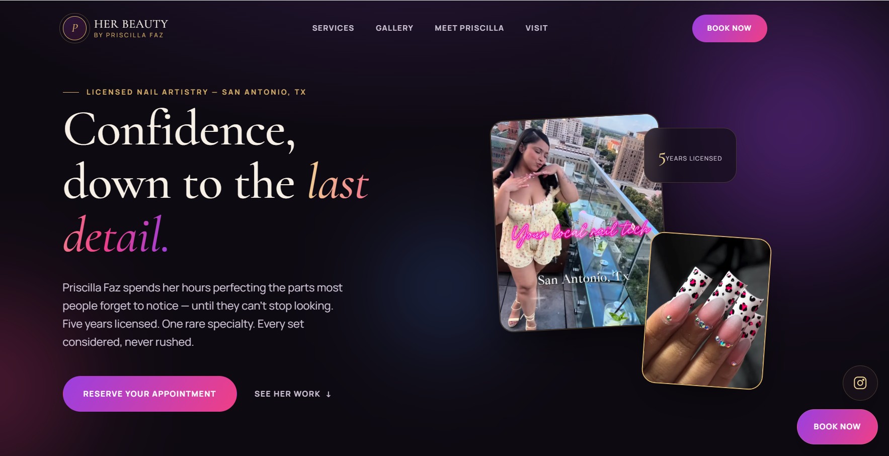 Her Beauty by Priscilla Faz nail salon website