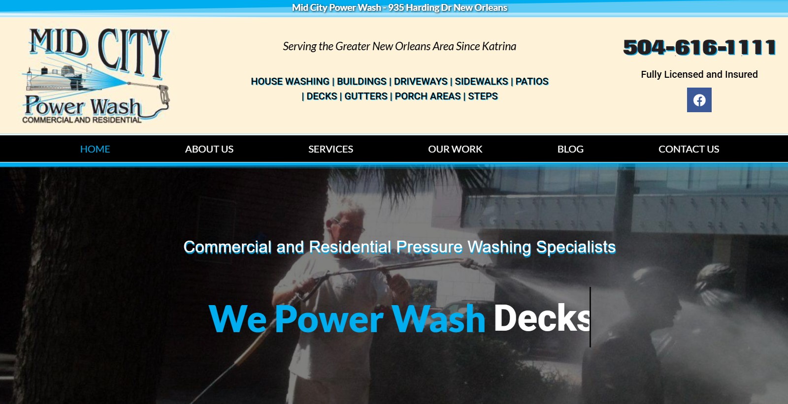 Mid City Power Wash website
