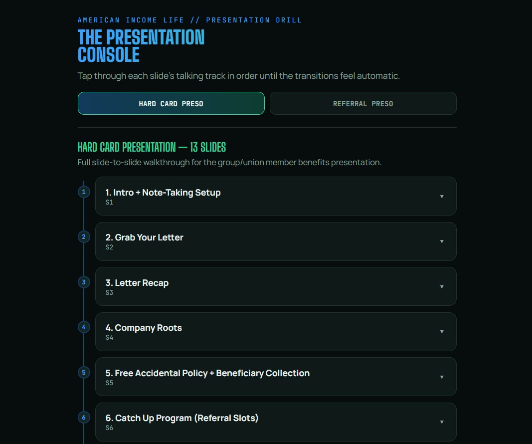 American Income Life presentation console