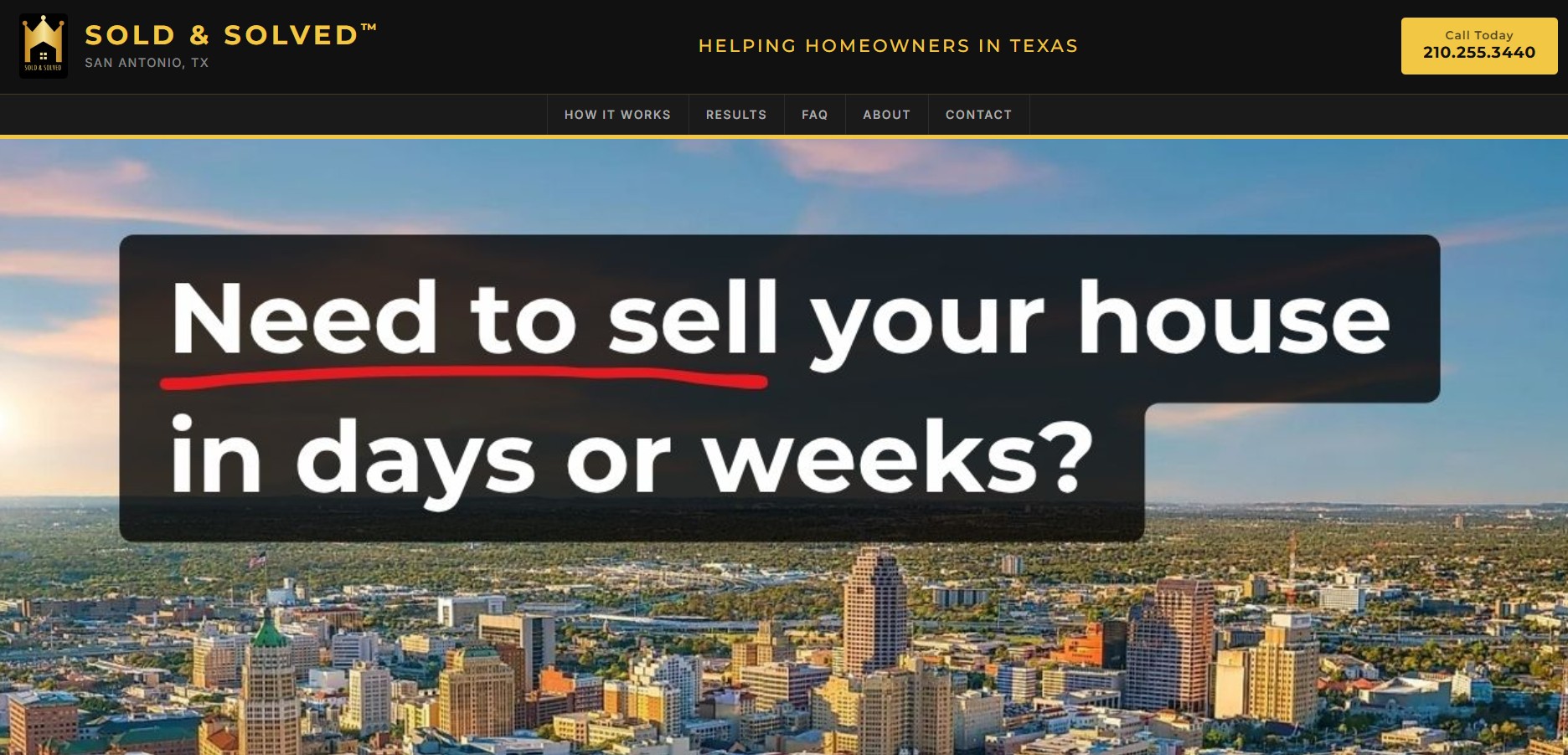 Sold & Solved cash home buyer website